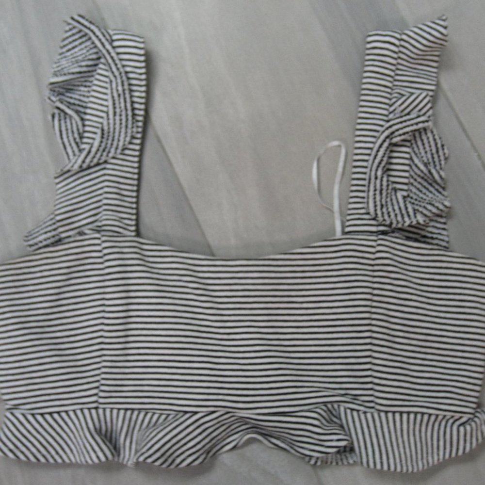 ETOPHE STUDIOS STRIPPED BRALETTE CROP TOP